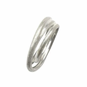 Ring mit 3 matierten Ringen Silber