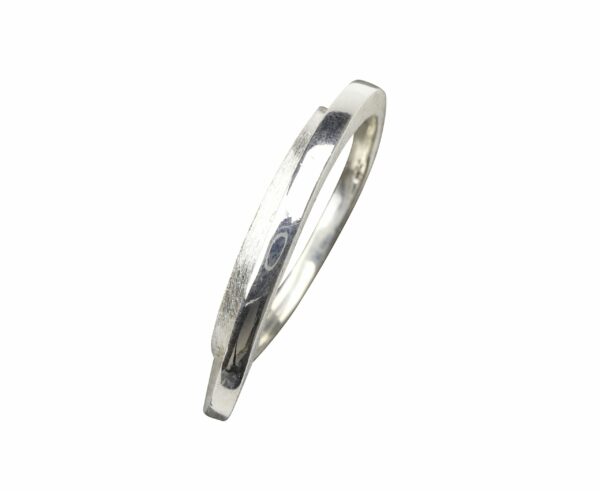 Ring mit 2 mattierten Ringen schmal/breit Silber